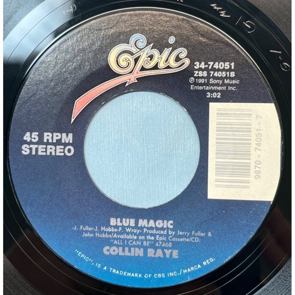 Collin Raye Love Me / Blue Magic 45 Country Epic 34-74051 - Picture 2 of 6